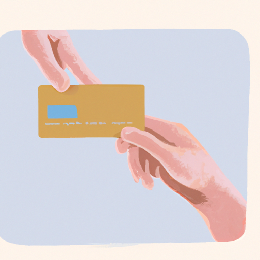 איור של יד אוחזת בכרטיס אשראי, המסמל תרומות מקוונות.